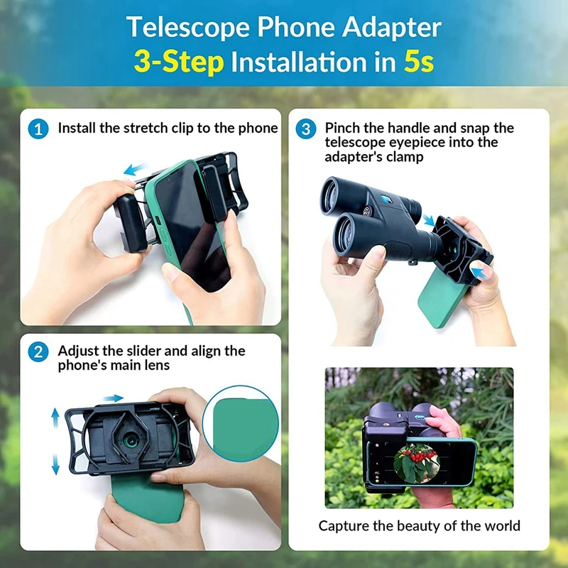 APEXEL Plastic Telescope Phone Adapter Universal Smartphone Telescope Adapter For Telescope, Monocular, Binocular, Microscope