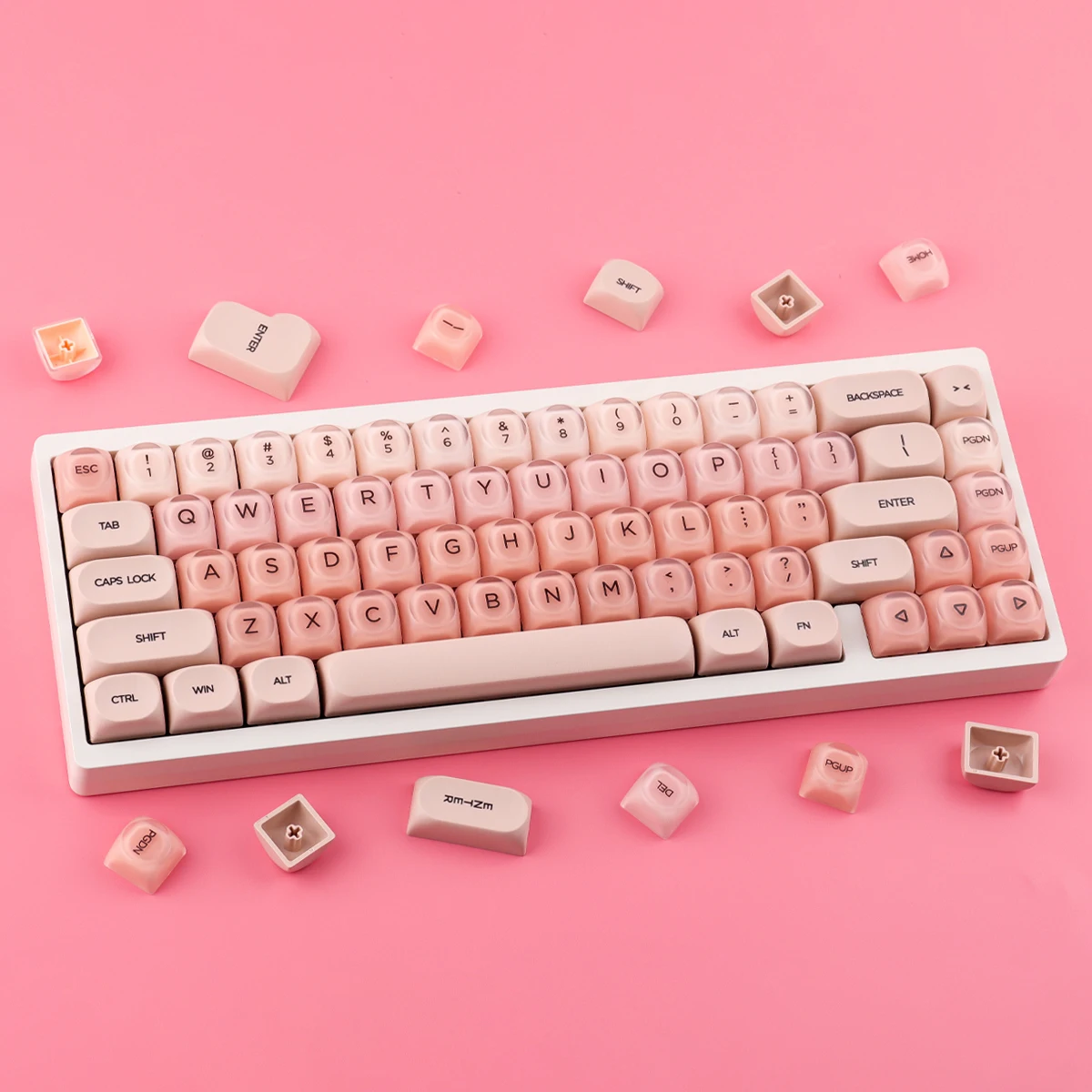 Liquid Foundation Keycaps 132 Keys PBT+PC Material HOA Profile Two-Color Molding For CHERRY MX Switch Mechanical Keyboard