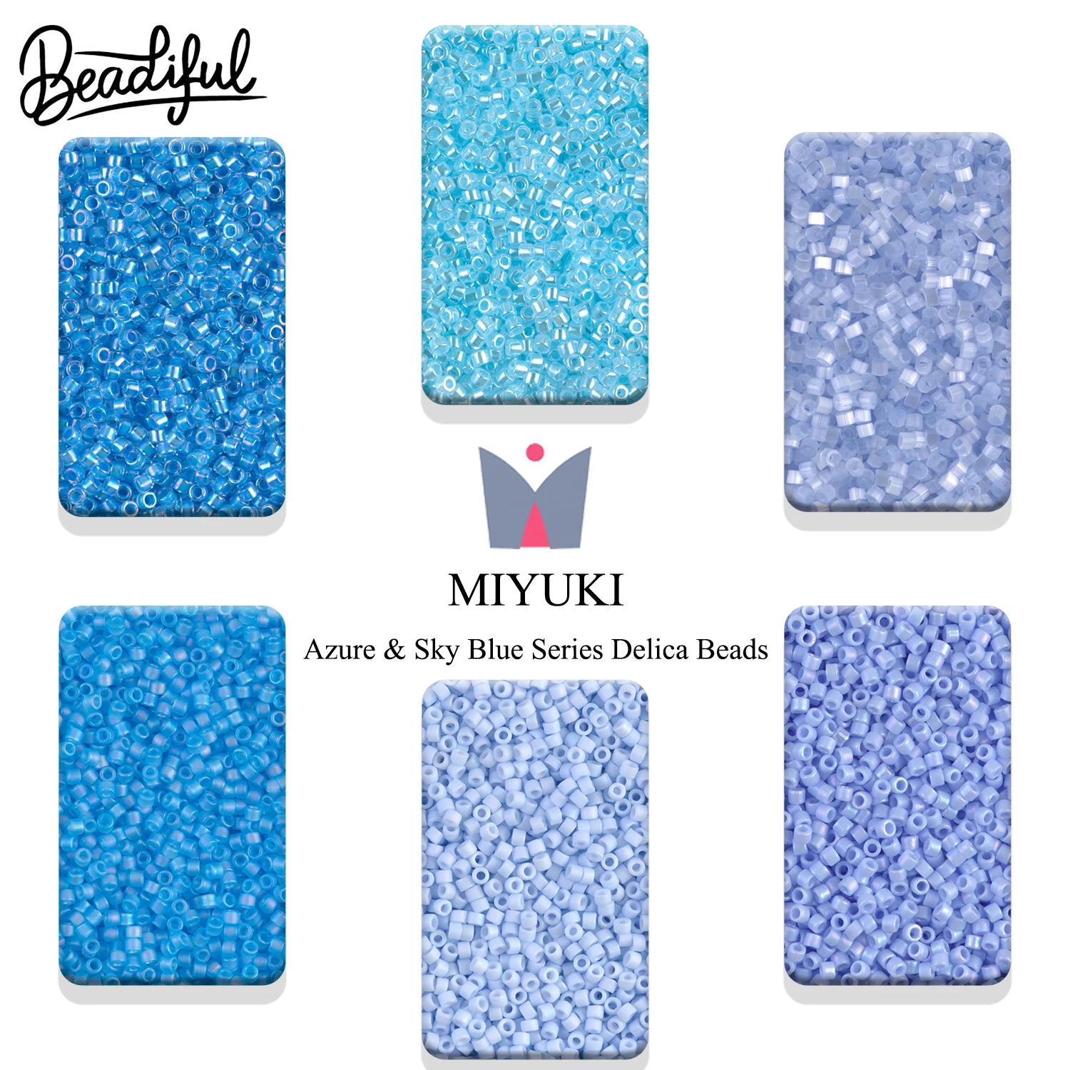 MIYUKI 10g/2000pcs DELICA BEADS Azure Sky Blue Series 11/0 - Japan Glass Seed Beads for DIY Earrings & Jewelry Assortments