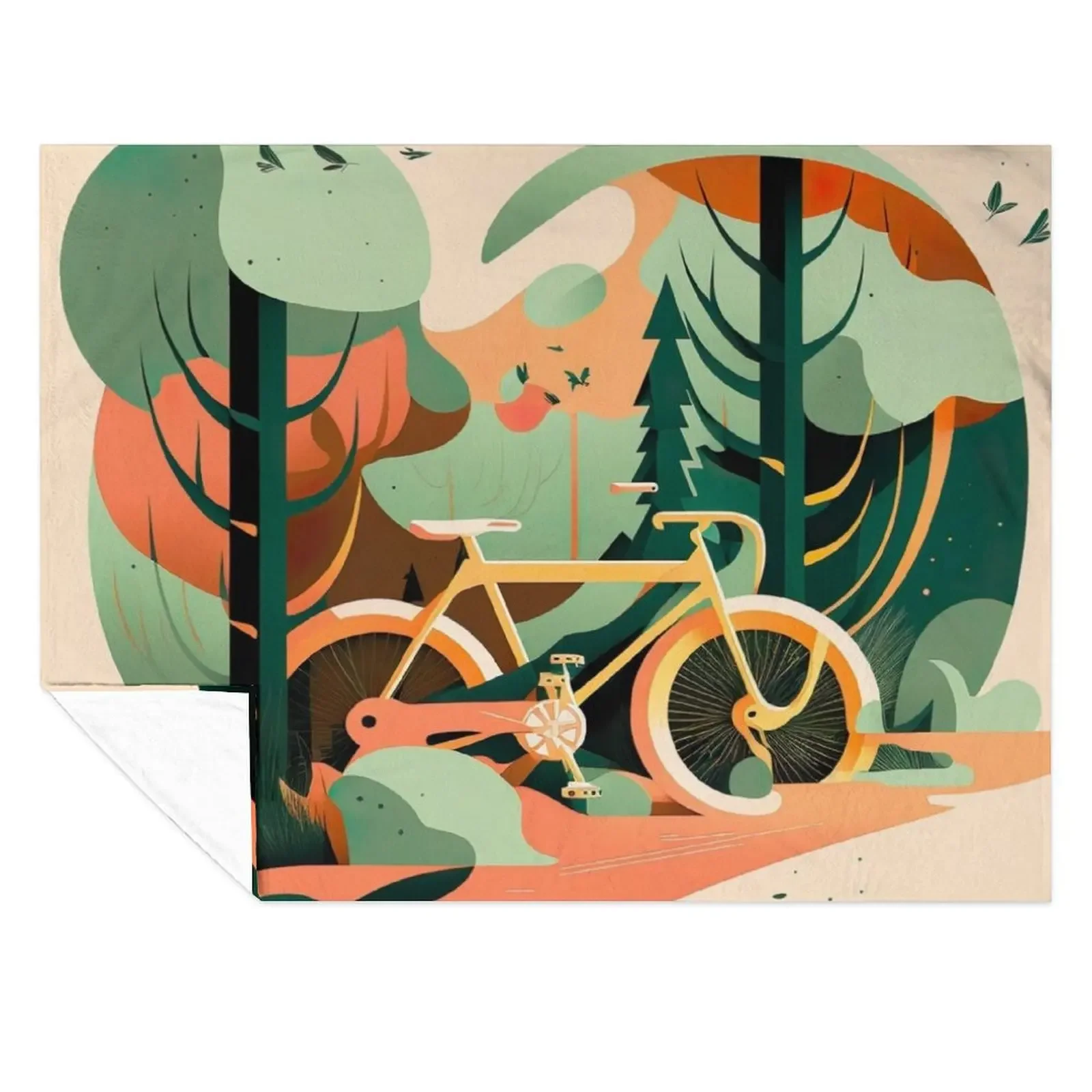 

Bike adventure: a bike in a natural landscape Throw Blanket Retros Travel Luxury Hairys Blankets