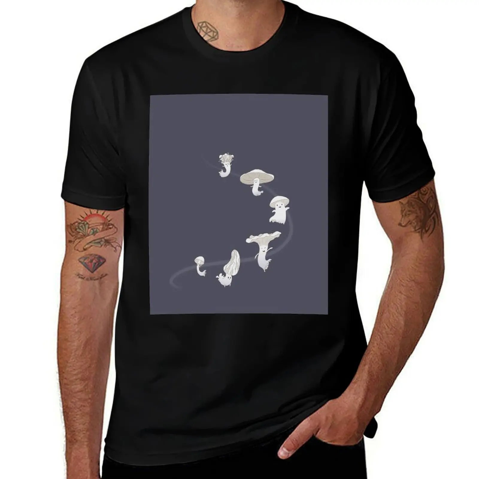Ghostly Shrooms T-Shirt Trend Art Print T-Shirt