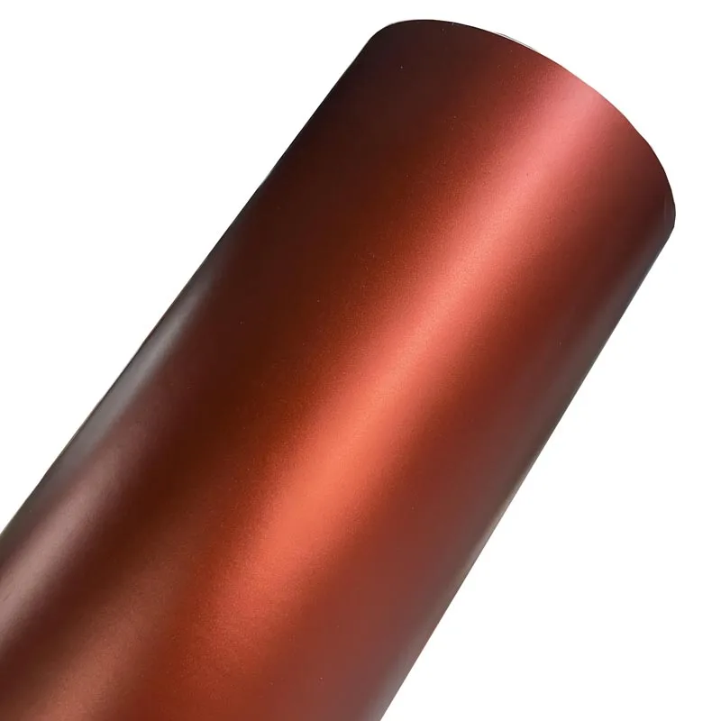 Premium Matte Metallic Copper Brown Vinyl Wrap Roll Self Adhesive Decal Sticker Car Wrapping Foil Air Release