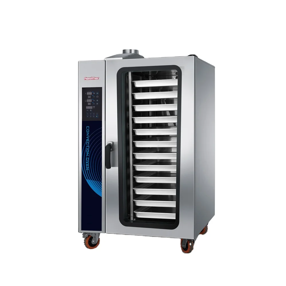 Baking Machine Bakery Equipment 12 Trays Gas Convection Oven Commercial Digital Convection Ovens With Wheels