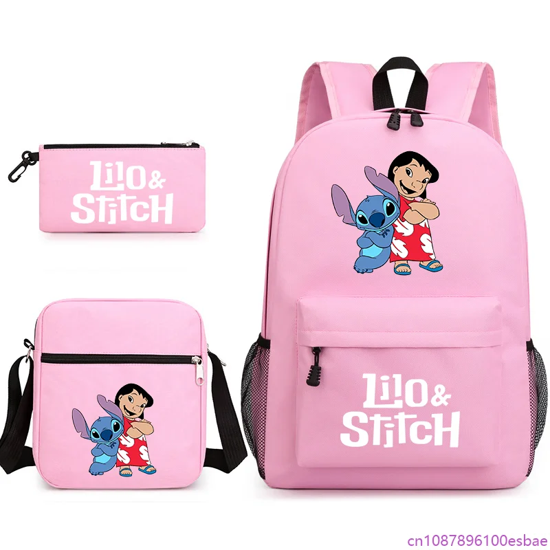 

Набор школьных сумок с принтом Lilo & Stitch, детский школьный рюкзак, сумка-карандаш, набор из 3 предметов