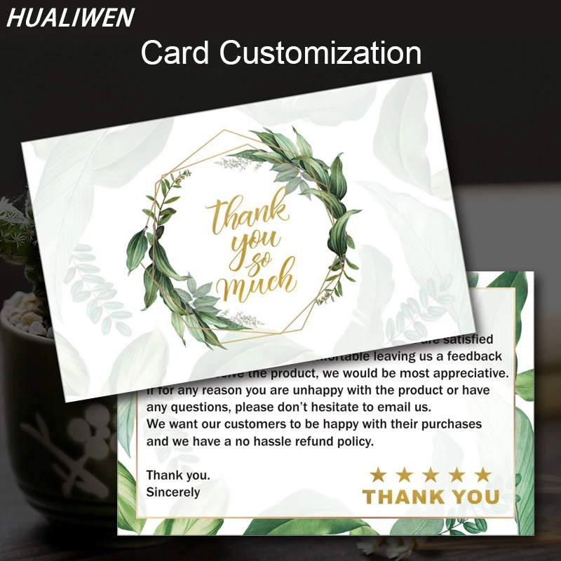 

100Pcs Custom Thank You Cards, Business Card, Thank You for Your Order, Decoration Card, Personalized Gift