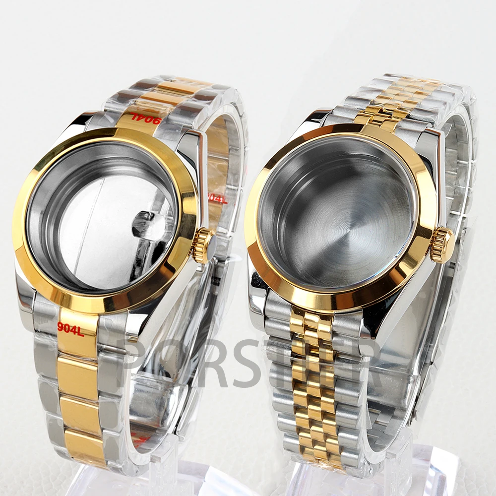 

Gold 36/39mm NH35 Watch Case 20mm Solid 316L Stainless Steel Jubilee/Oyster Strap for Datejust NH35 NH36 Movement 28.5mm Dial