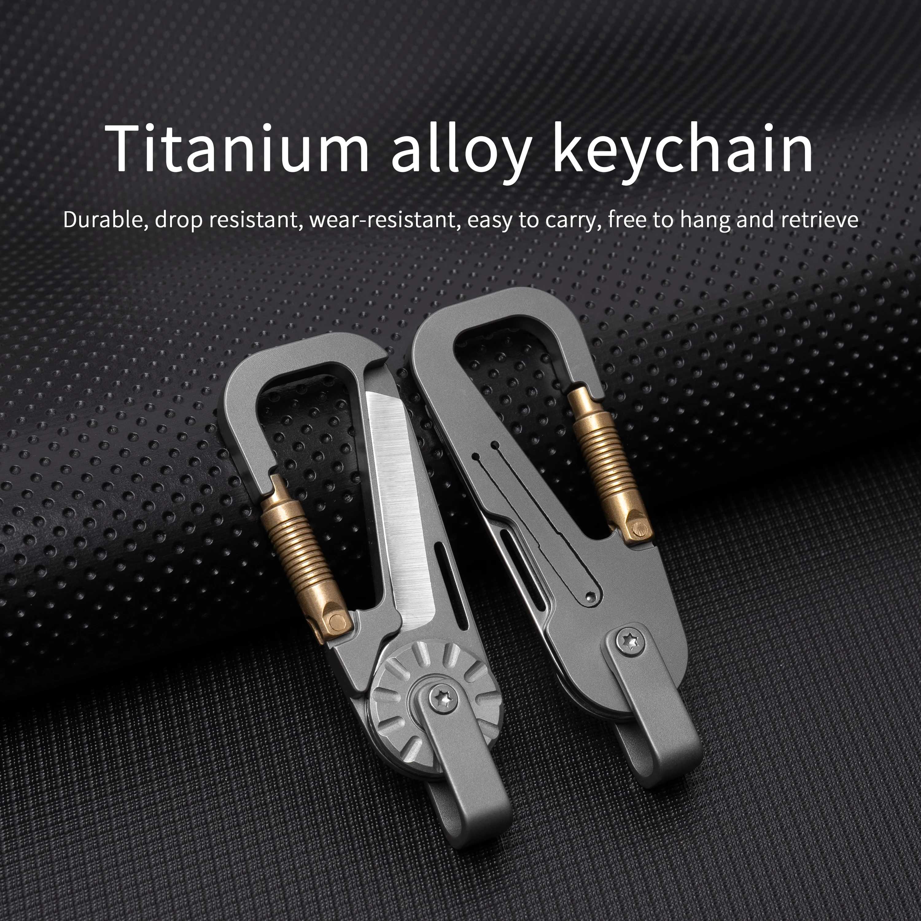 Titanium alloy keychain outdoor multifunctional mountain climbing buckle Essential EDC tool for Camping NEW