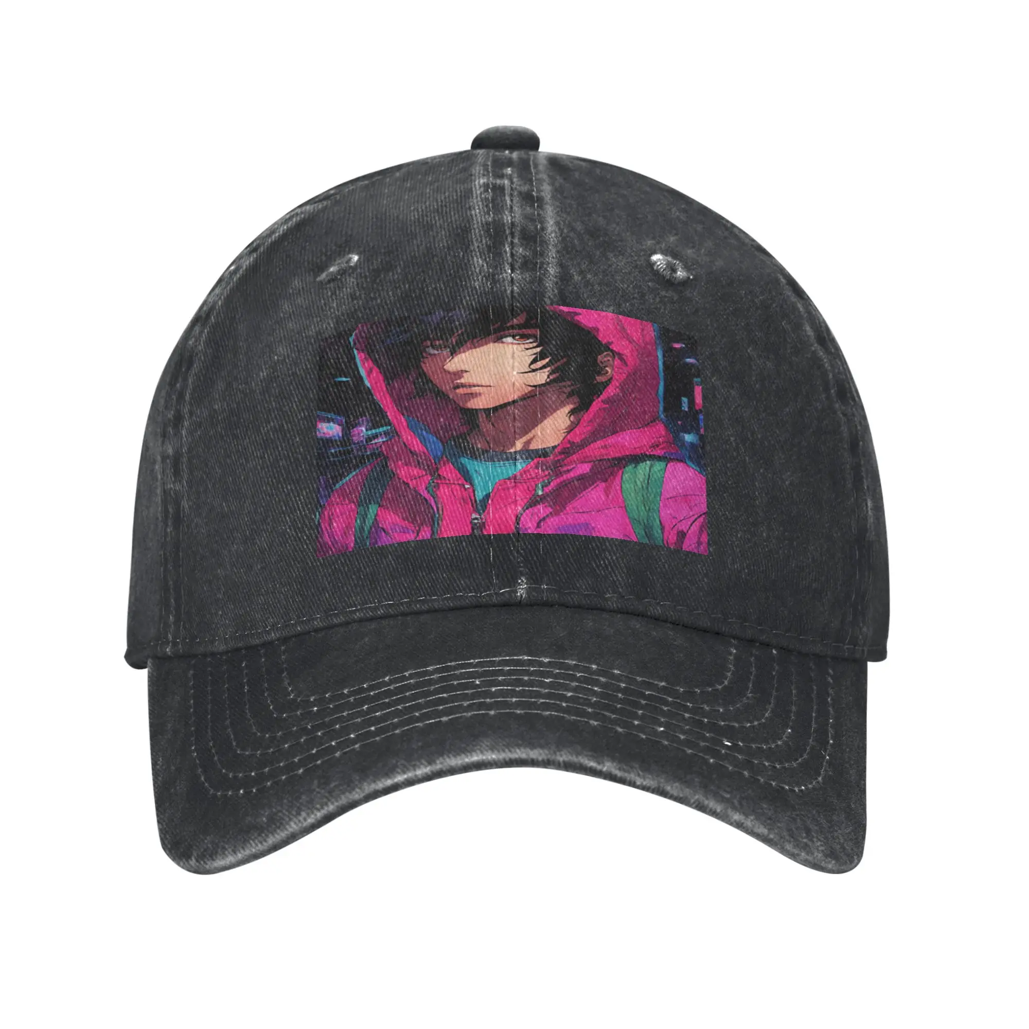 Chill Anime Vibes  Serene Boy Character Tees Fashion Baseball Cap  Leisure Hat  Party Gathering Hat