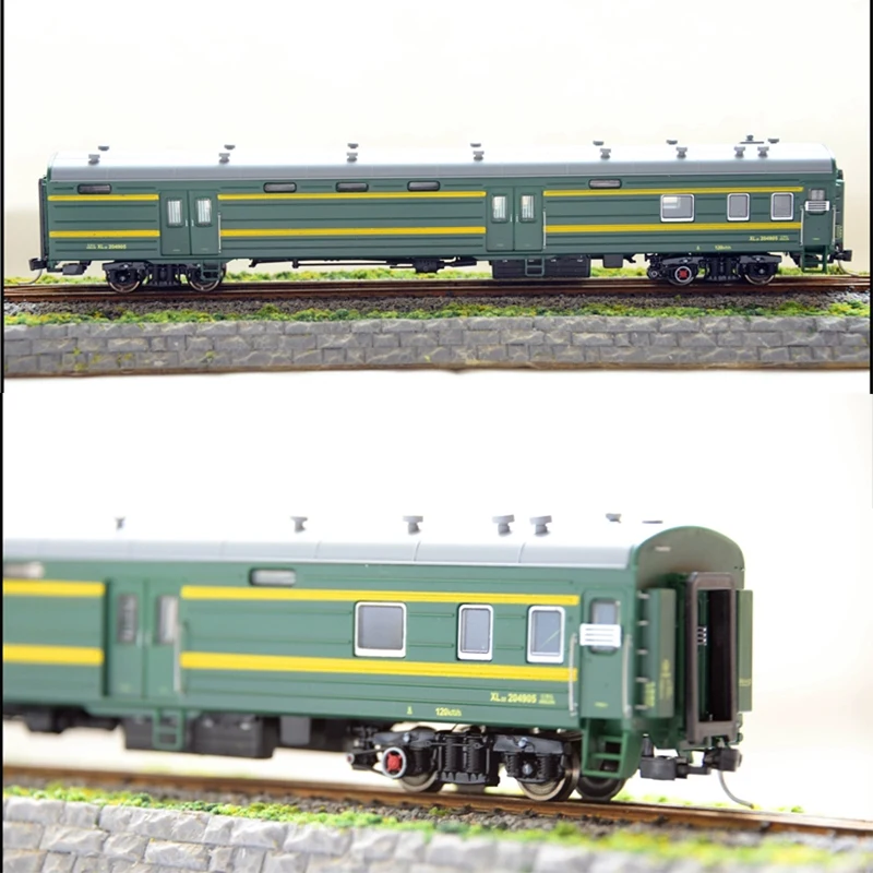 Ho 1/87 Trein Model 22 Type Bagagewagen Compartiment 22xl Beijing Bureau/Guangzhou Spoorweg Groen Lederen Autotrein Model Speelgoed