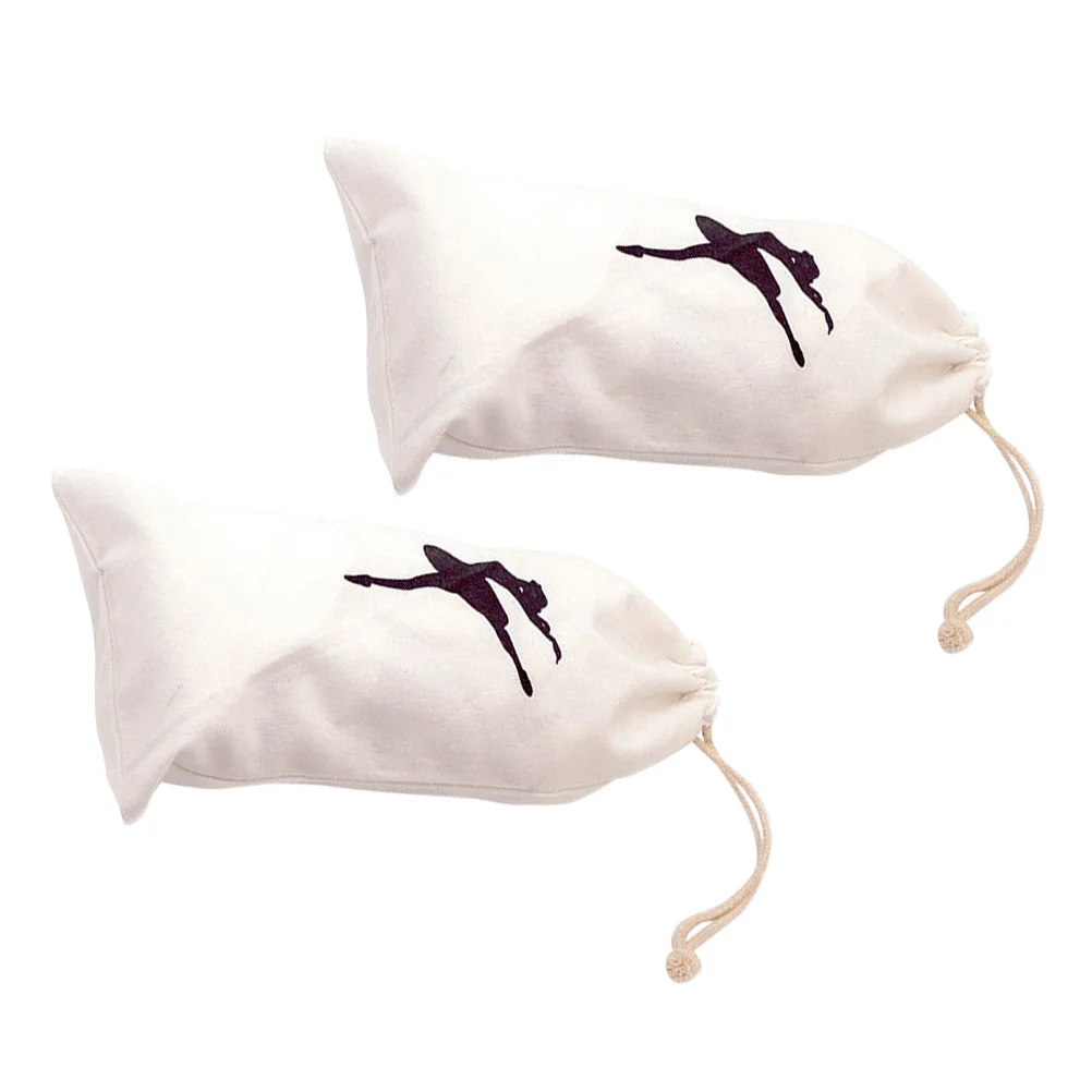 2 pçs sacos de balé durável lona cordão sapato saco de armazenamento para acessórios de dança leve respirável multi-função viagem