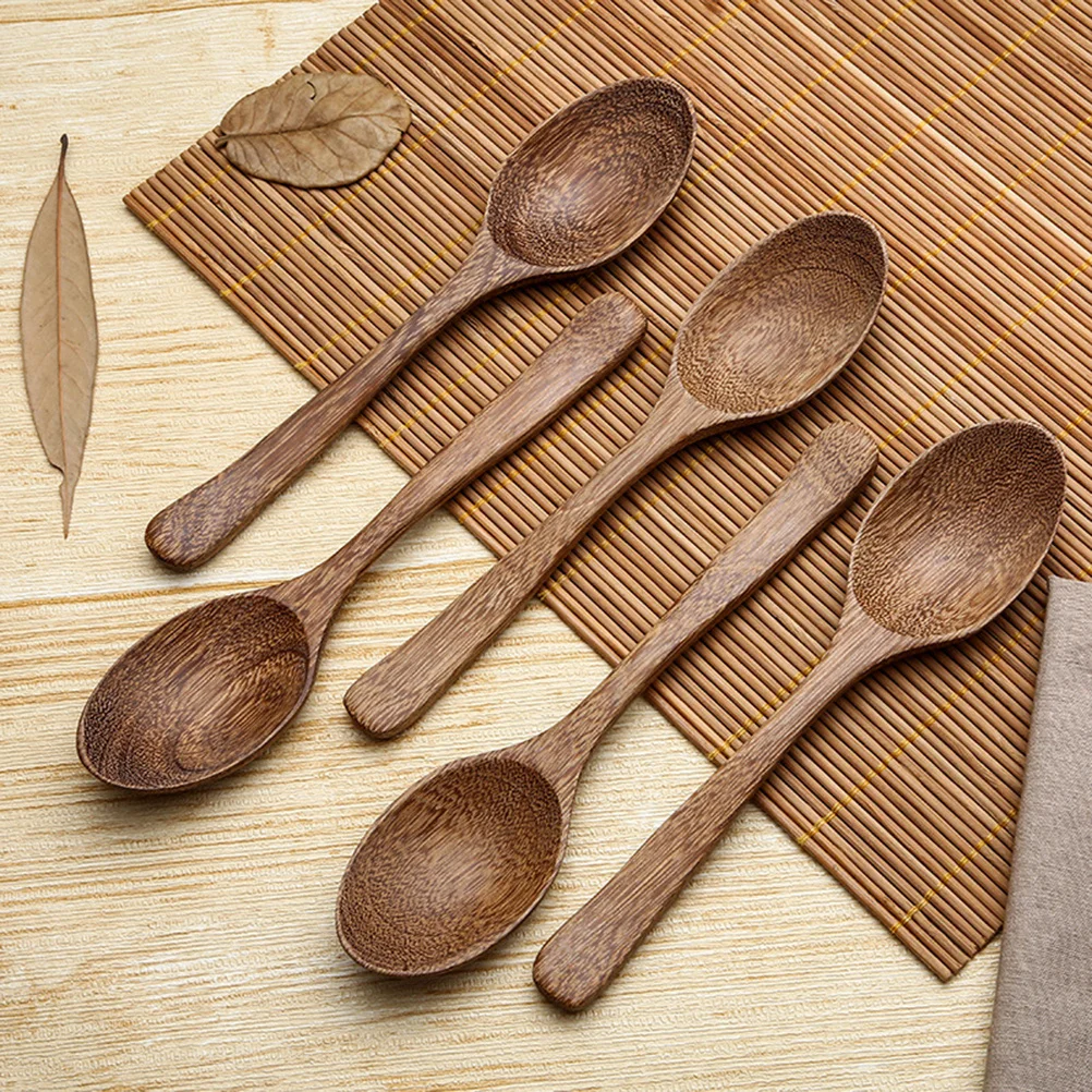 

3Pcs Wood Long Handle Spoon Japanese Style Flatware Wooden Tableware Kitchen Utensils Eco Friendly for Home Restaurant