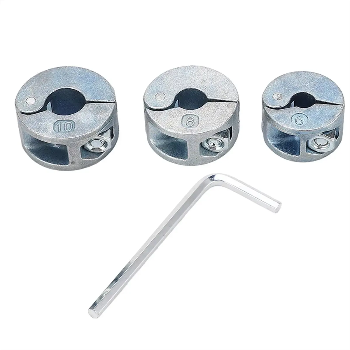 Metric and Imperial Drill Stopper Collar Open Type Drill Bit Limit Rings 6/8/10mm with Wrench for Hole Drilling Limit