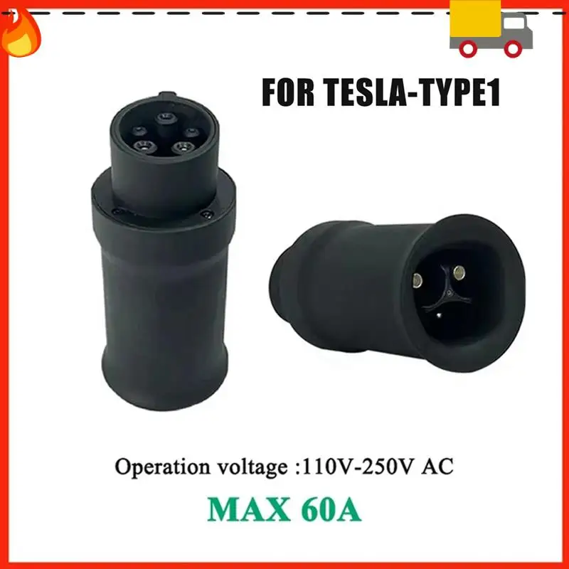 

60A For Tesla To Type1 Adaptor For SAEJ1772 Type1 Vehicles Charging For Tesla To J1772 Electric Vehicle Charger Adapter Durable