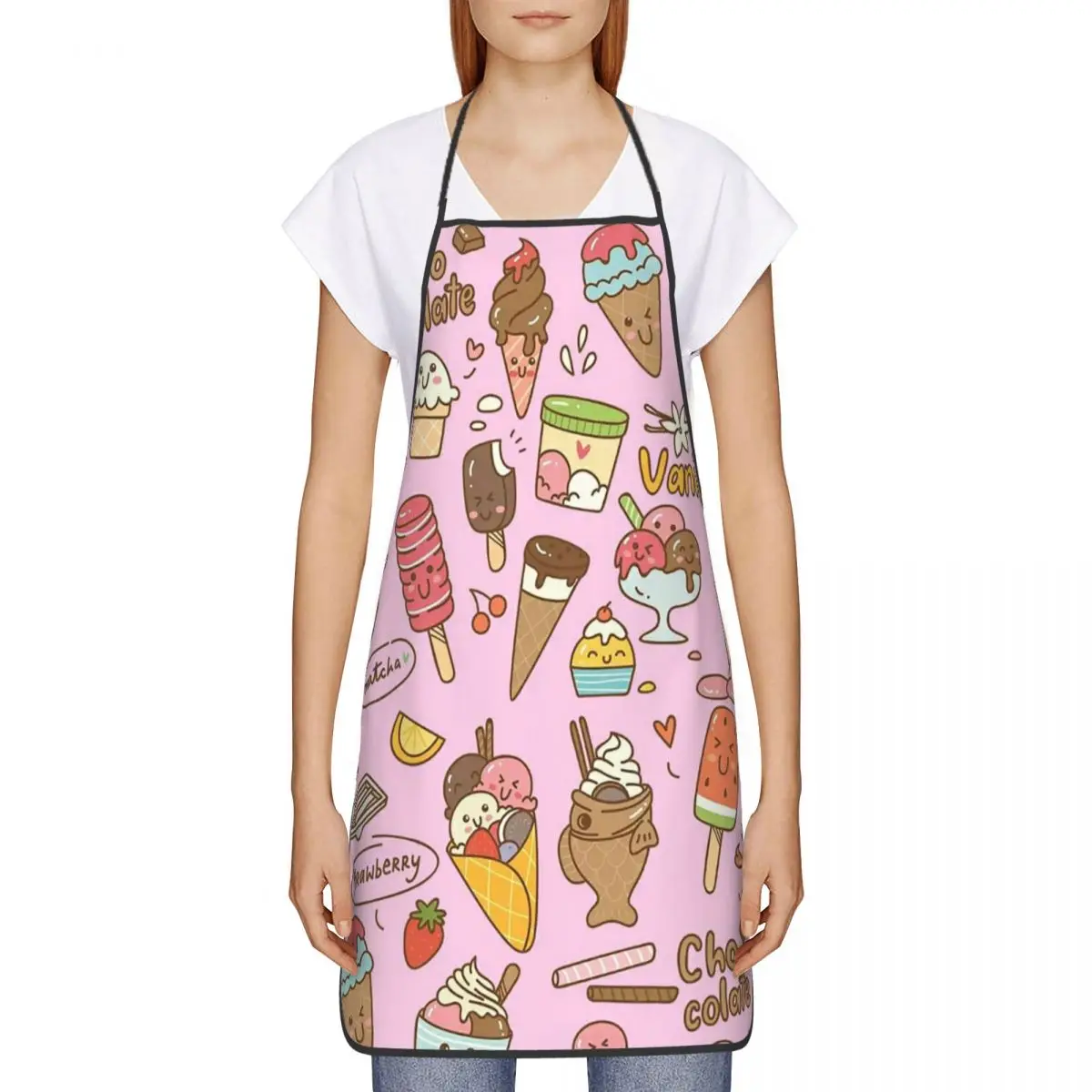 

Фартуки для мороженого, шеф-повар, кулинария, выпечка, нагрудник без рукавов, кухонный сарафан для уборки для женщин и мужчин, садоводство