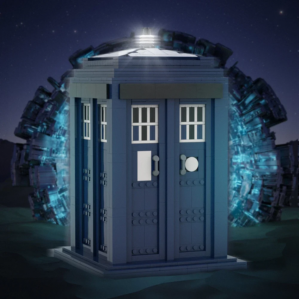 Moc viajando através de filmes médico tarardiseds portal whoed conjunto blocos de construção kits polícia cabine telefônica tijolos brinquedo presente do miúdo