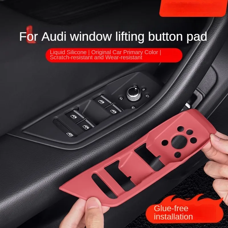 

For Audi A4 A5 b9 2017-2024 Accessories LHD Car Door Window glass Lift Control Switch Panel Cover trim Panel Sequins silica gel