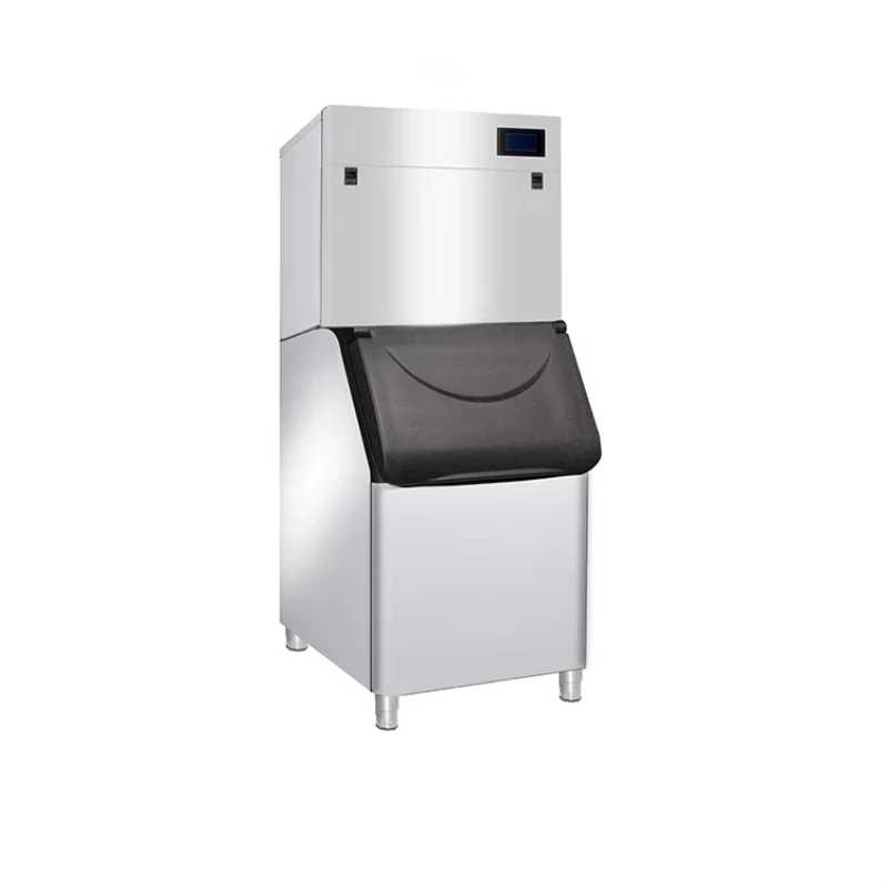 Industrial grade snowflake ice machine 180 kg/day curing stainless steel 2200 W power dual cooling air and water