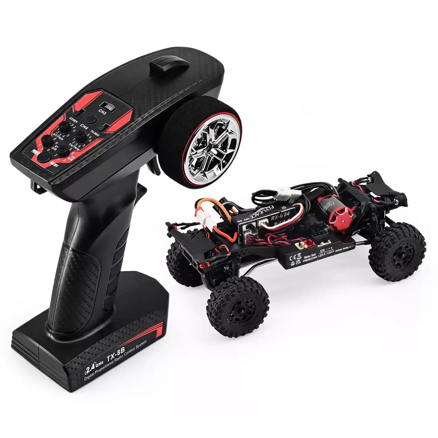 1/24 RC Crawler Brushless Motor Combo 1224 3600KV 4000KV with 25A ESC Receiver 4CH Transmitter LED Light Kit for Axial SCX24
