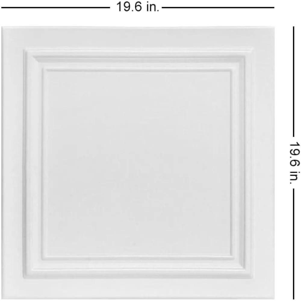 CEILINGS R24 Line Art Schaumstoff-Deckenfliese zum Aufkleben (128 Quadrat ft./Koffer), 48, Packung, einfarbig, Weiß