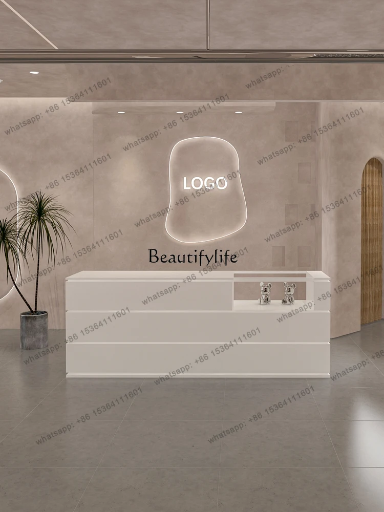 X4  Simple and modern hair salon, bar counter, clothing cashier, beauty salon, small jewelry store counter