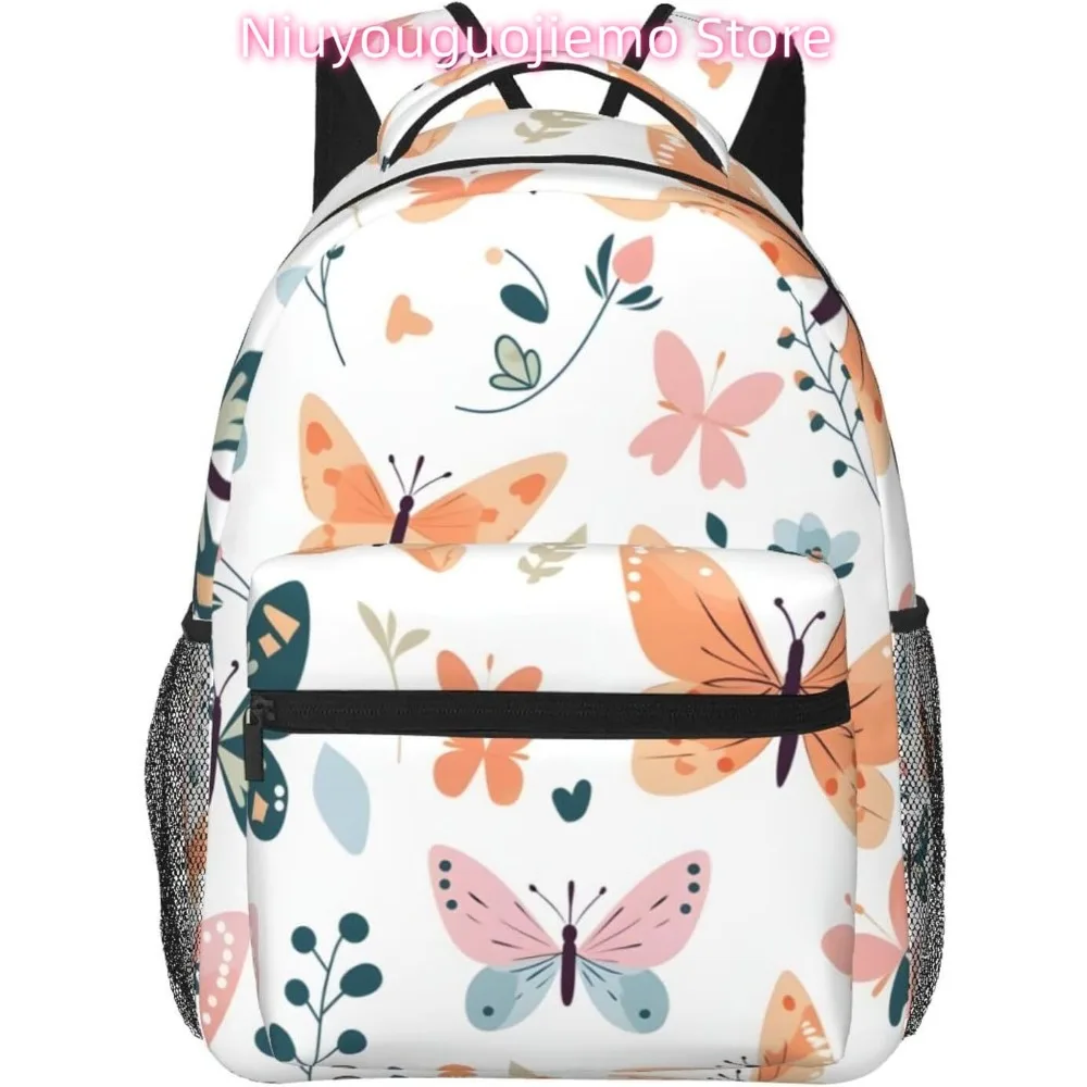 

Simple Butterfly Print Lightweight Laptop Backpack Lightweight Multipurpose Travel Casual Daypack Unisex College Backapcks for M