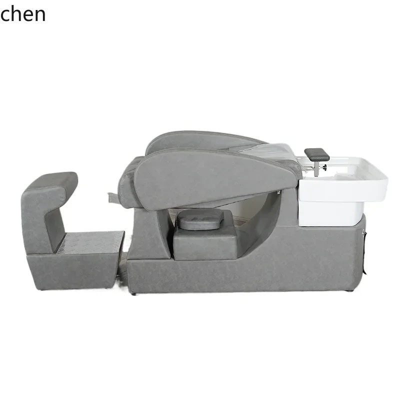 HT Hair Salon Beauty Salon Lying Flat Shampoo Bed Barber Shop Bed Ceramic Basin Massage Flush