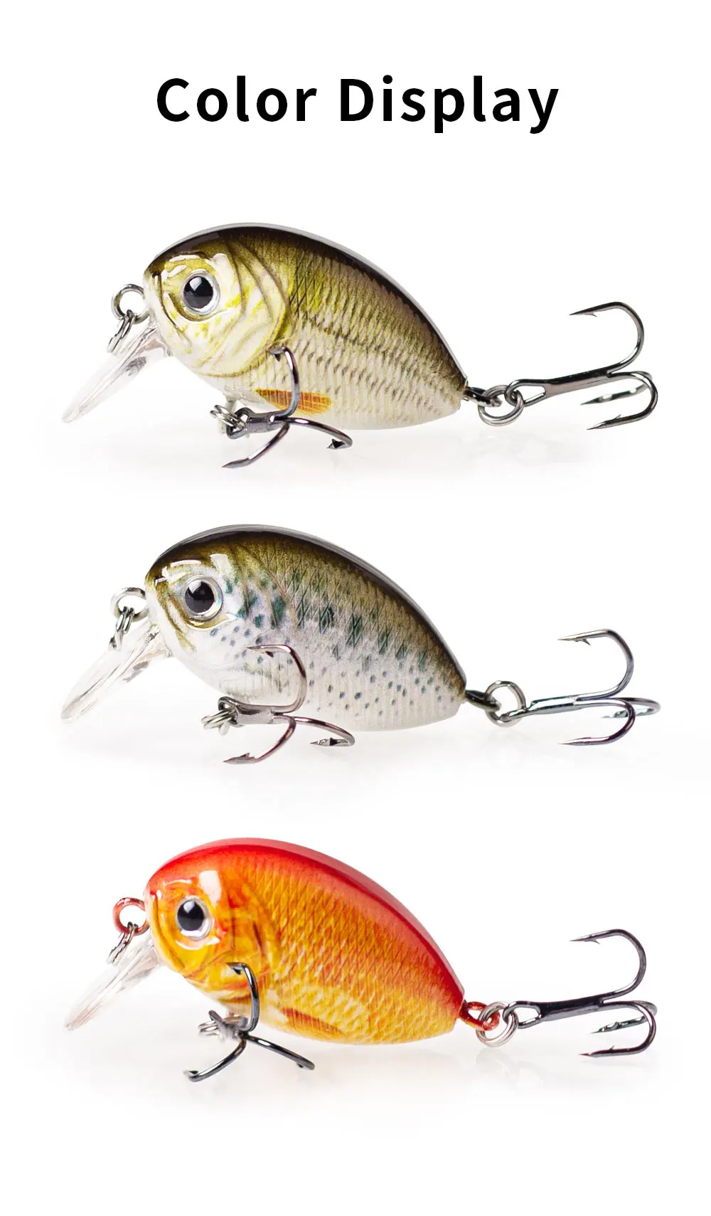 Mini-Crankbait 40mm 4g Schwimmender Micro-Wobbler Geräuscharme Angelköder für Süßwasser Harte Künstliche Minnow-Bass-Köder – Detail 9