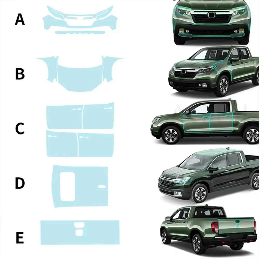 8.5Mil Pre-cut PPF For Honda Ridgeline 2017-2020 TPU Bumper Clear Paint Protection Film Scratch-Resistant Exterior Accessories