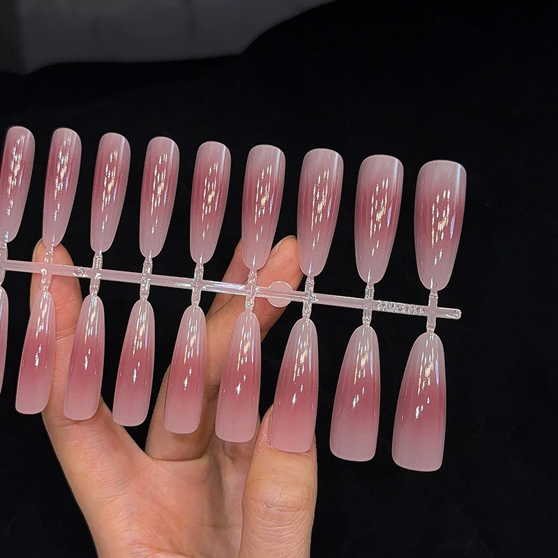 30Pcs Gradient Nude Color Fake Nail Press On Quick Extension Matte Wearable False Nails Natural Multi-Style Full Cover Nail Tip
