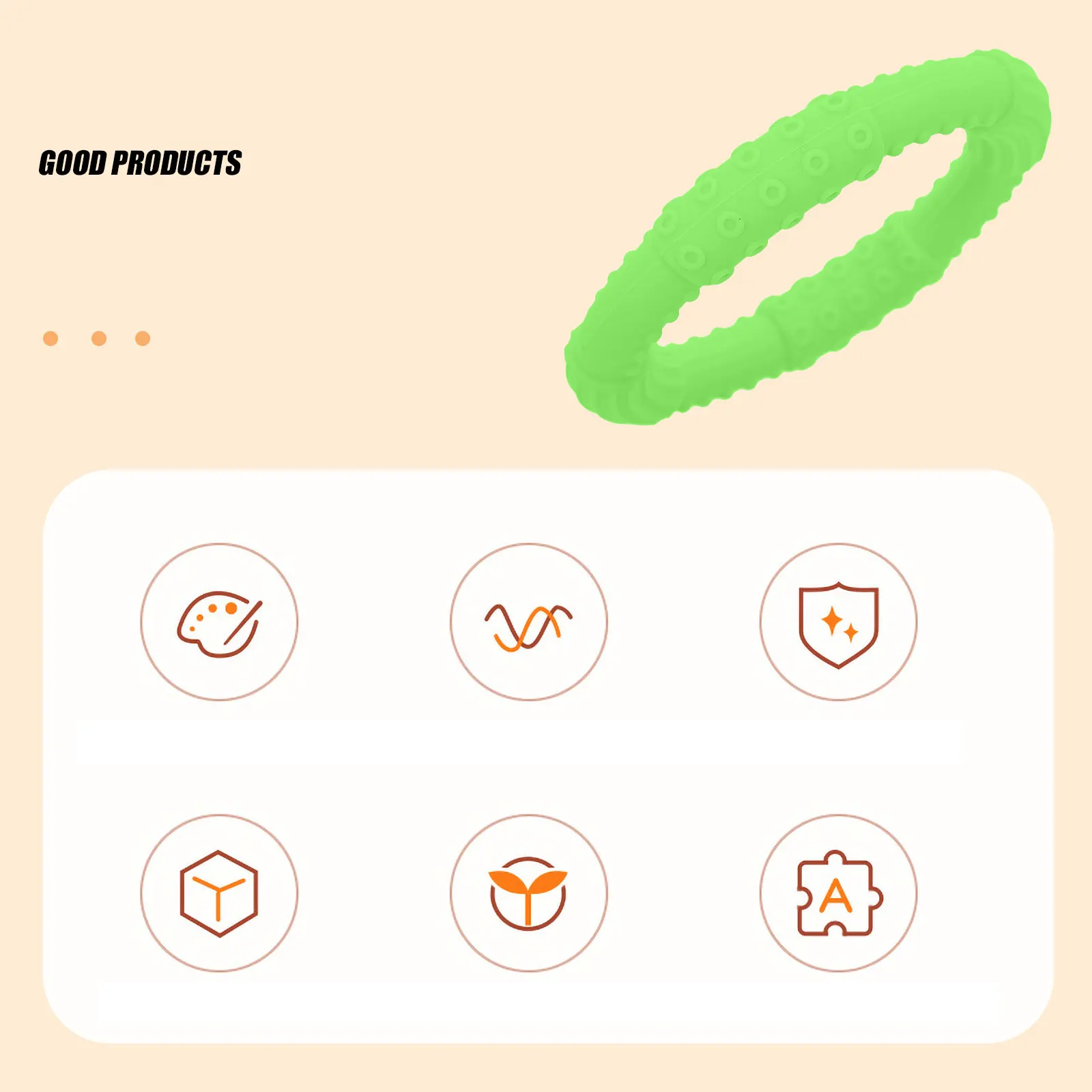 

1 pc Baby Silicone Teether Bracelet Round Chew For Infant Toddler Molar Ring Light Weight Safe Teething Baby Teether Ring