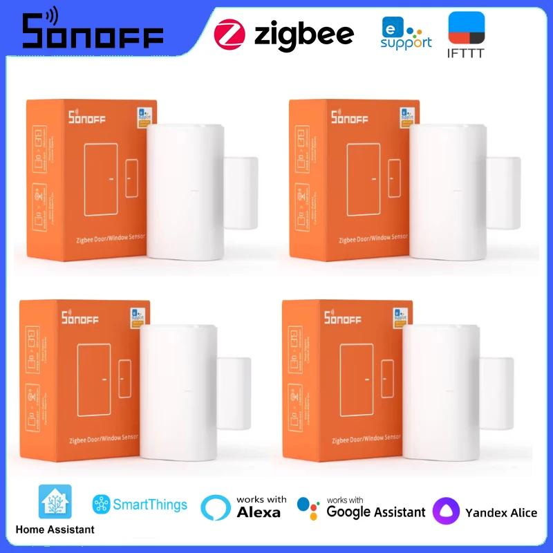 SONOFF SNZB-04P Zigbee Sensor de ventana de puerta enlace de escena inteligente Local alerta de manipulación seguridad del hogar inteligente a