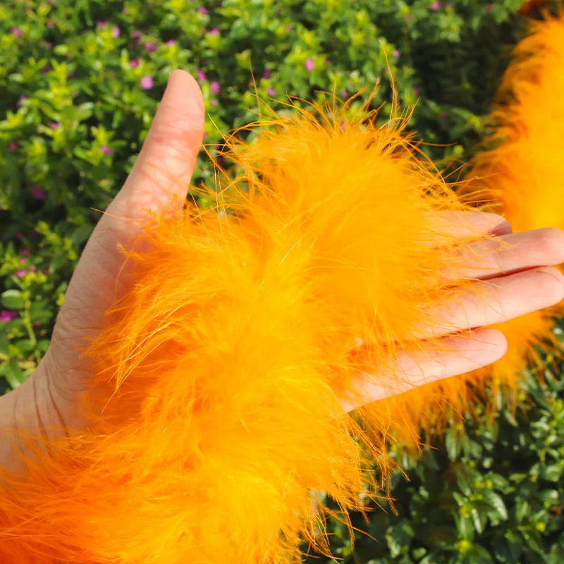White Turkey Feather Boa 2m 15g Fluffy Feathers for DIY Shoes Decoration Car Mat Clothes Party Crafts Accessories