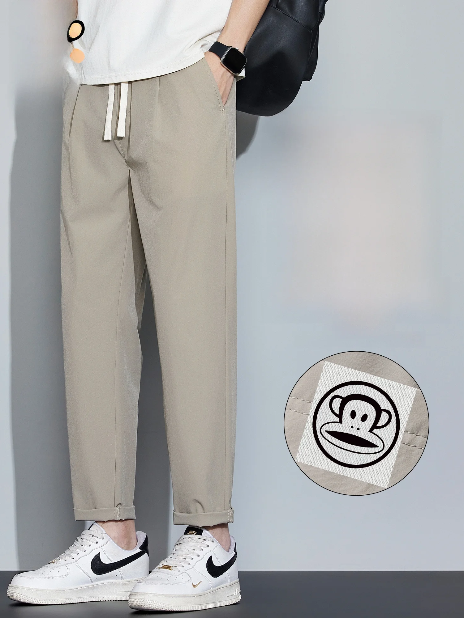 

Мужские повседневные брюки Paul Frank: Новинка весны, свободные, комфортные, струящиеся, в японском стиле