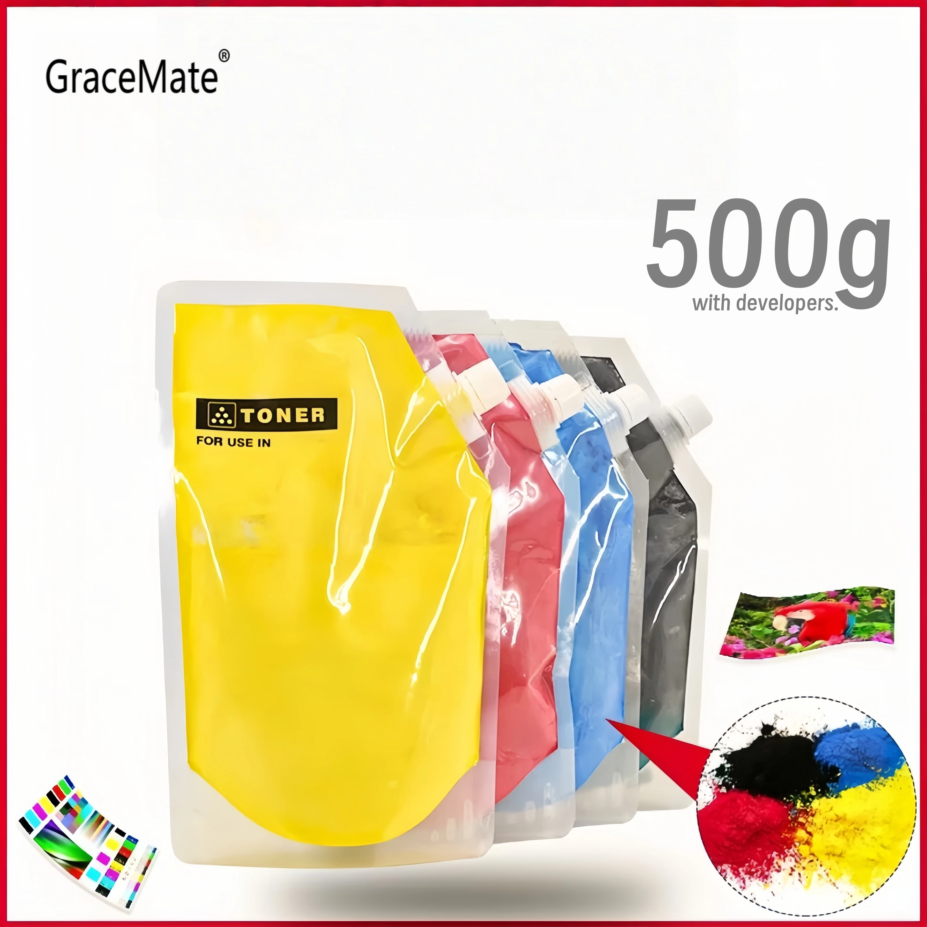 500G/pack Toner Cartridge Powder Compatible for HP Color LaserJet CP4025/4525/4020 Printer CE260A CE261A CE262A CE263A 260 260a
