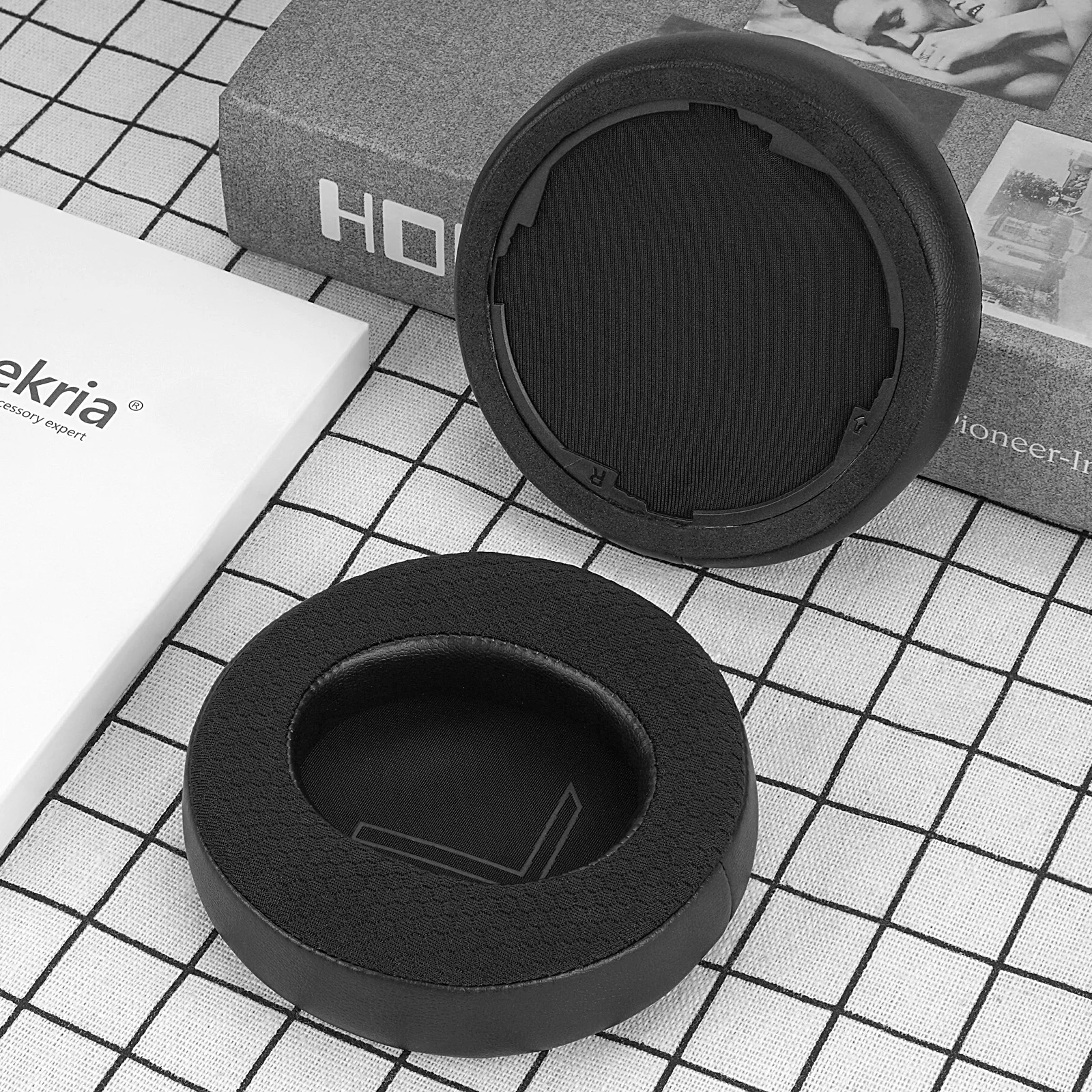 Geekria Comfort Mesh Fabric Replacement Ear Pads for Alienware AW310H, AW510H Headphones Ear Cushions, Headset Earpads