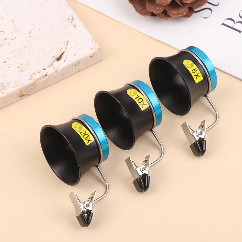 5X 10X 20X Eyeglass Magnifier Tool Clip-On Eye Loupe Loop Magnifying Lens Eyepiece Process Operation Watchmakers Repair Tool