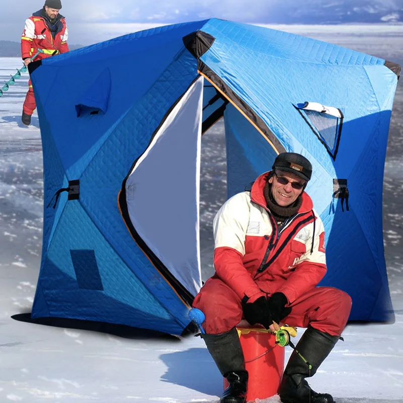 

Single Person Ice Fishing Tent 3layers with Thick Cotton Inside Have Skirt Winter Outdoor Keep Warm Anti-snow Portable 1.5m 1515