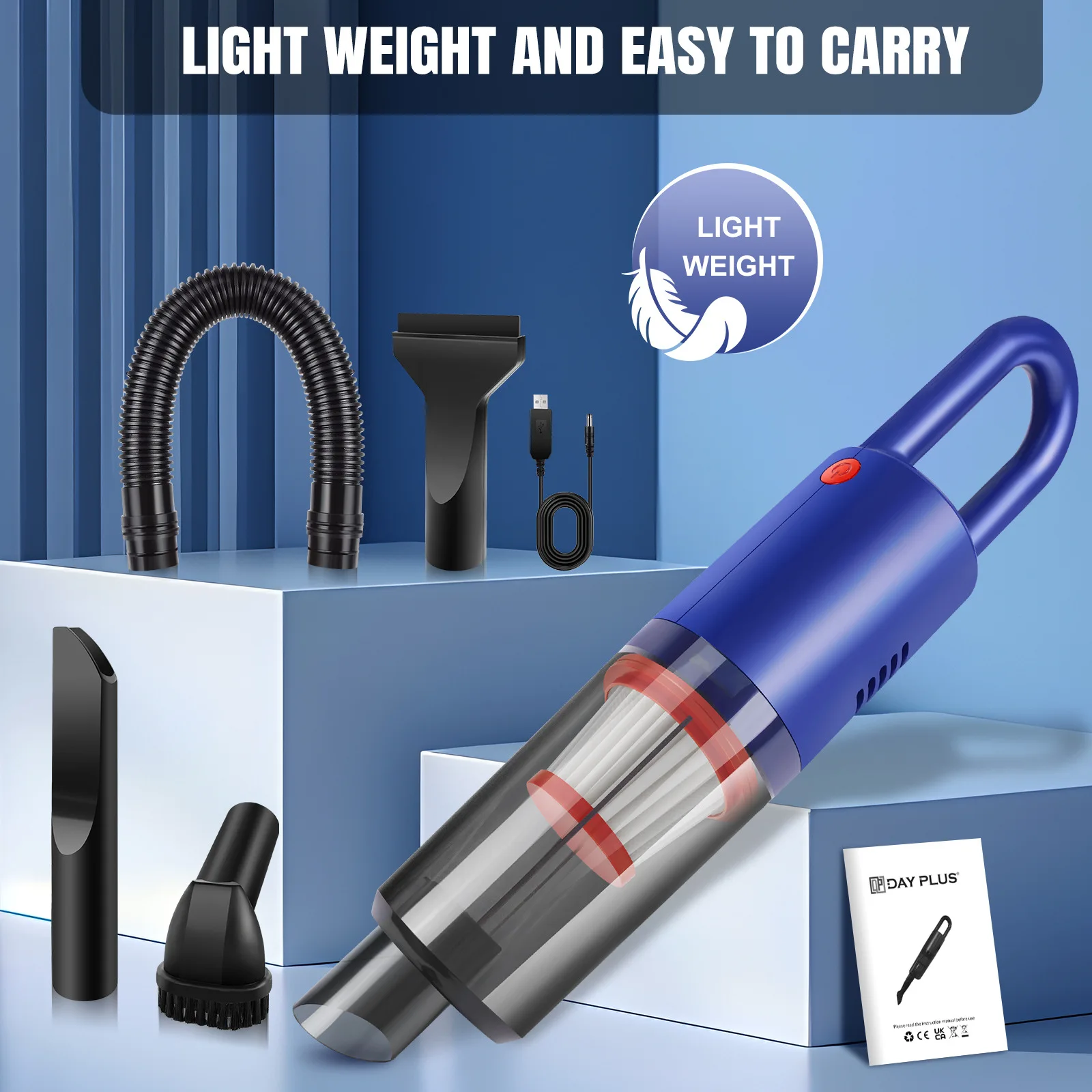 Cordless Vacuum Cleaner Hand-push lightweight Portable Car-mounted Handheld Vacuum Cleaner With High Suction Power