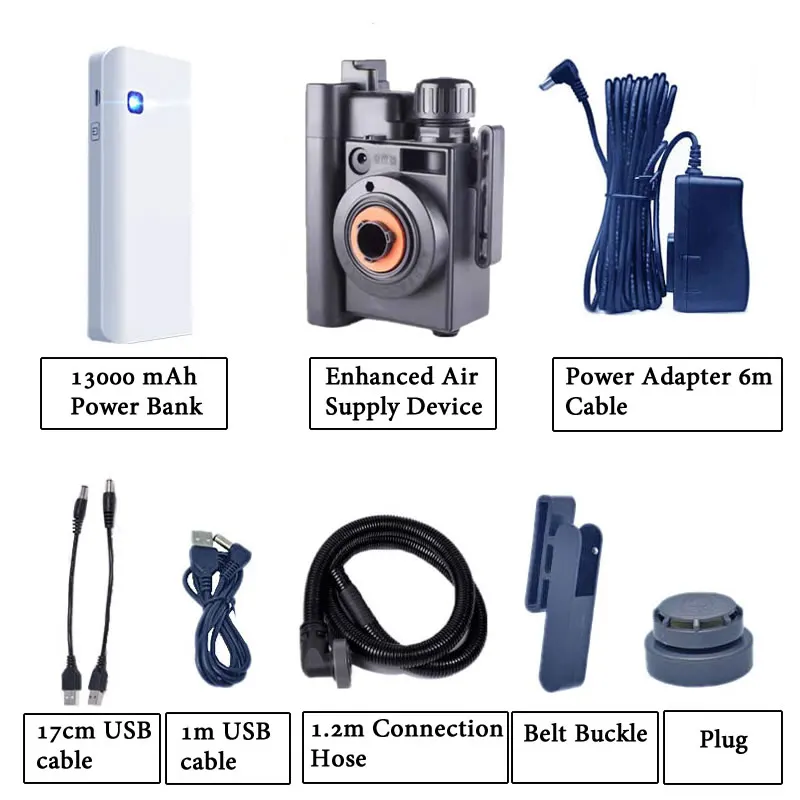 Elektrische Zusatzluftversorgung 6800, Vollgesichts-Gas-Atemschutzmaske, wiederaufladbare Powerbank zum Sprühen, Malen, Polieren, Arbeitssicherheit – Detail 13