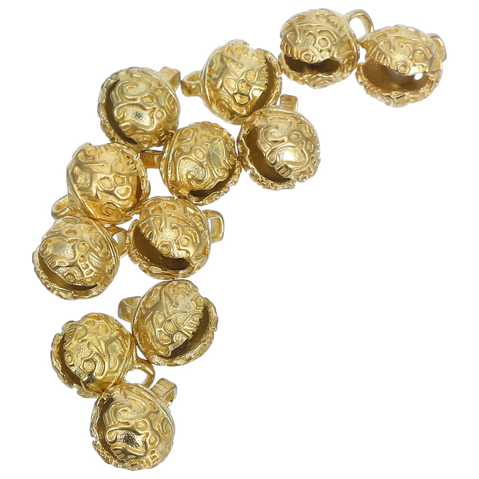 

12Pcs Mini Brass Bells Finish Craft Charms for Jewelry Making DIY Keychains Home Door Hanging Decoration