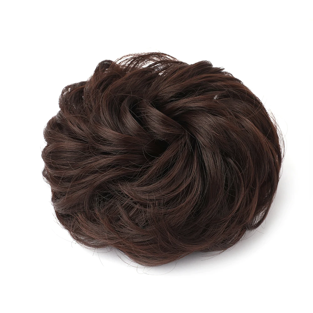Großes, unordentliches Dutt-Haarteil, gewellt, lockig, Haargummis, synthetischer Chignon, Pferdeschwanz, Haarverlängerungen, gefälschter Chignon, Hochsteckfrisur-Haarteile für Frauen