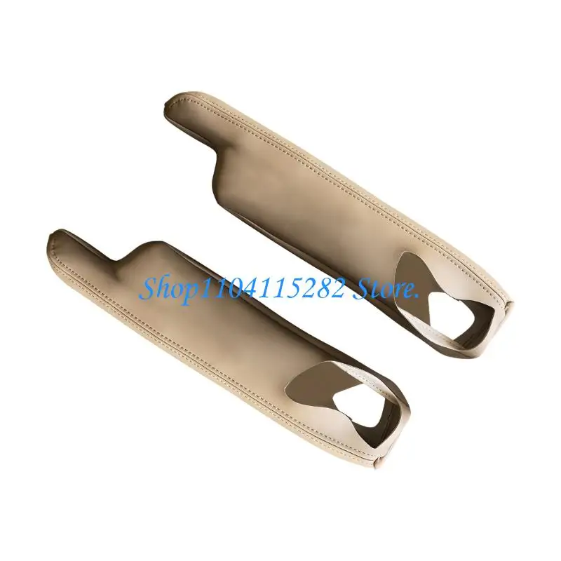  Pair Stylish Black Leather Armrest Protectors Automotive Leather Side Pads Specifically Produced for Freelander 2 Models