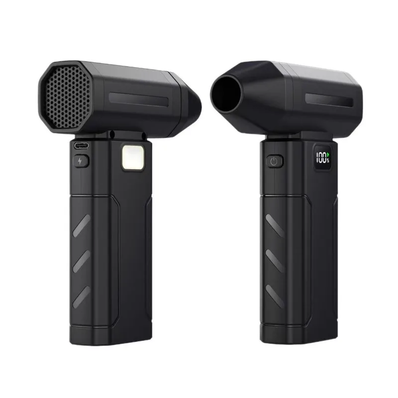 Portable Rechargeable Air Duster,Mini Turbo Jet Fan with LED Light,Cordless High Power Blower for Keyboard Cleaning