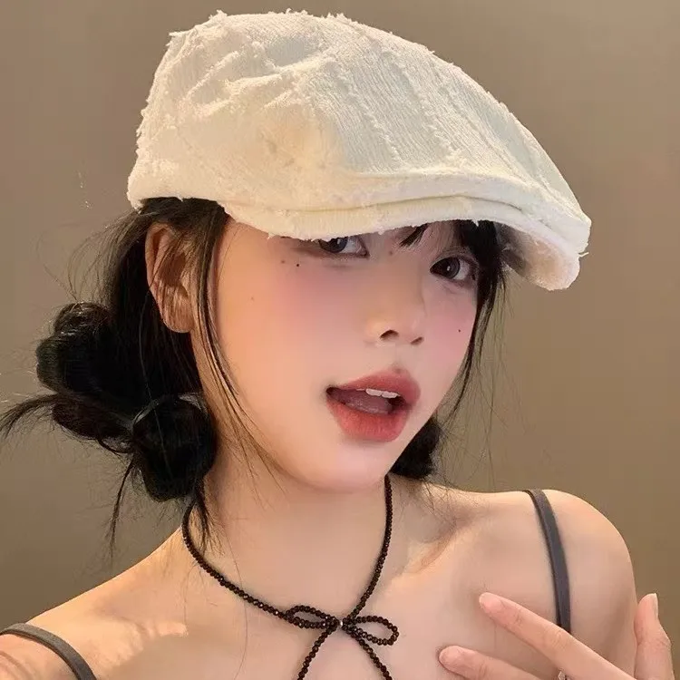 Solid Color Newsboy Beret Hat, Retro Literary Painter Forward Cap, Fashion Versatile Trendy Cap for Men Women