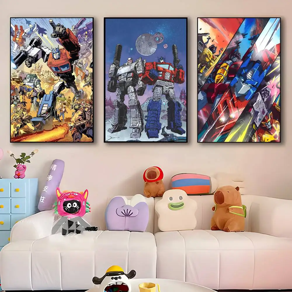 Vintage Anime Noir Japanese T-Transformers Manga Posters HD Print Vintage Wall Art Decor for Home Study Room