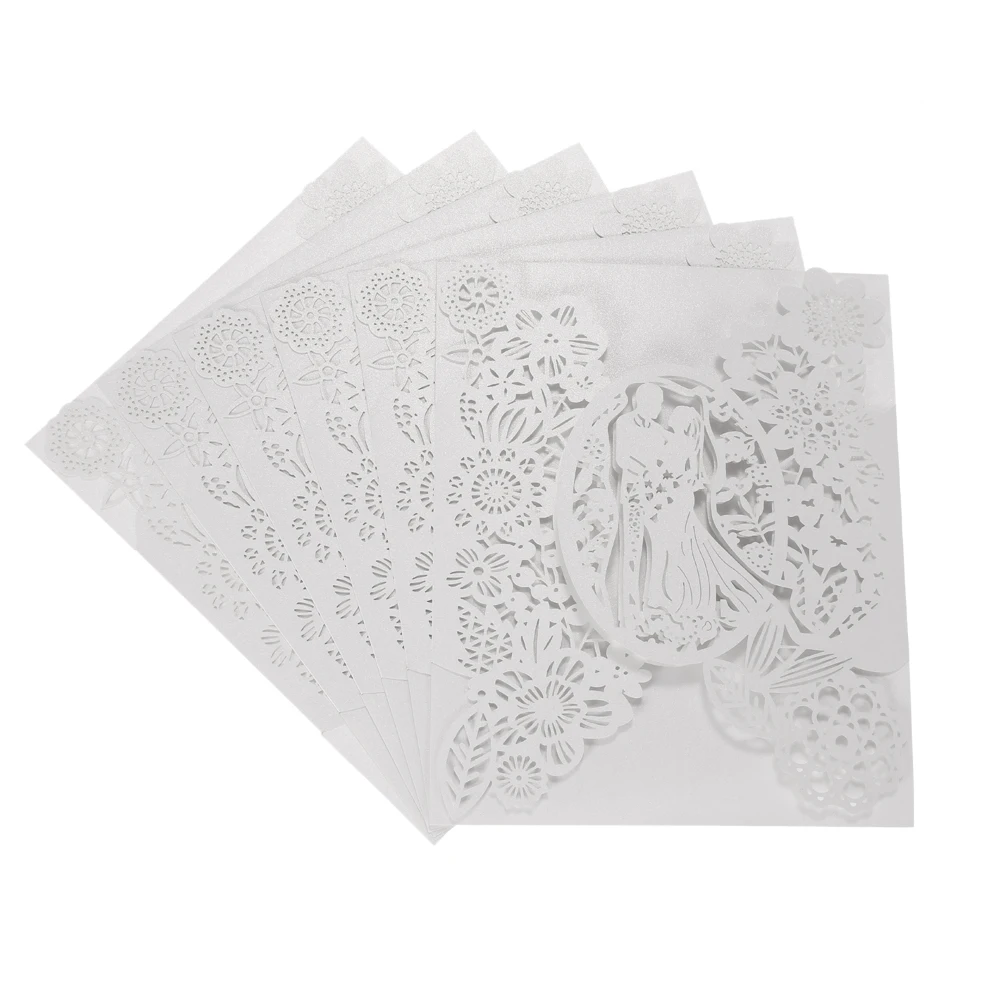 10pcs/pack Laser Cut Wedding Invitation Card 250gsm Shiny Paper Groom Bride Carved Pattern Invitations Wedding Banquet Supply