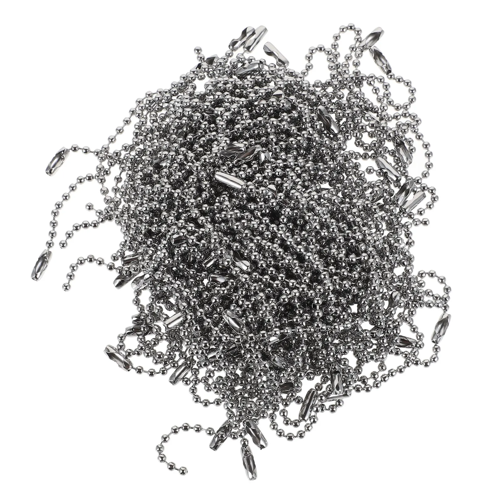 

100 Pcs Ball Chain Durable Iron Beaded Keychain Jewelry DIY Chains Bag Tag Hanging Metal Decor Roller Label Accessories