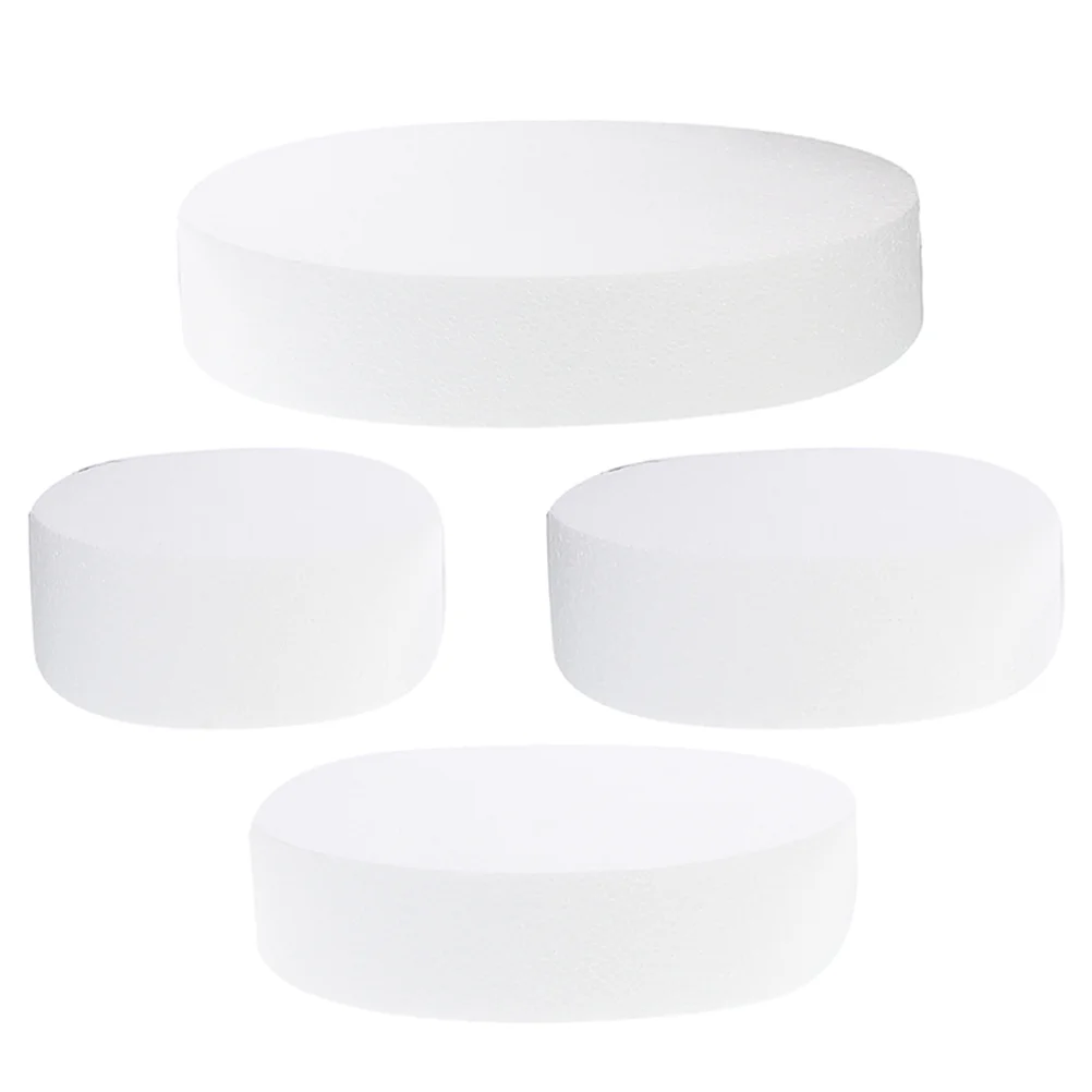 4 Pcs Fake Cakes for Display Mixed Embryo Model Compact Mousse Brandgarneck White Foam