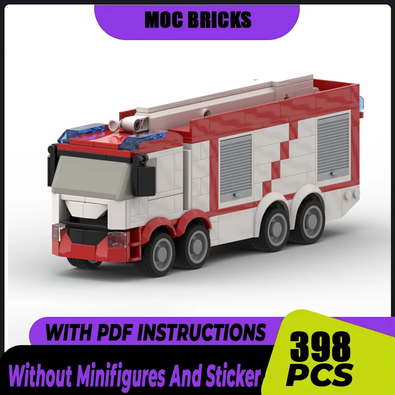 

Moc Building Blocks Car Series Fire Extinguishing Arm Fire Truck Model Technology Bricks Fire Fighting Vehicle DIY Toys