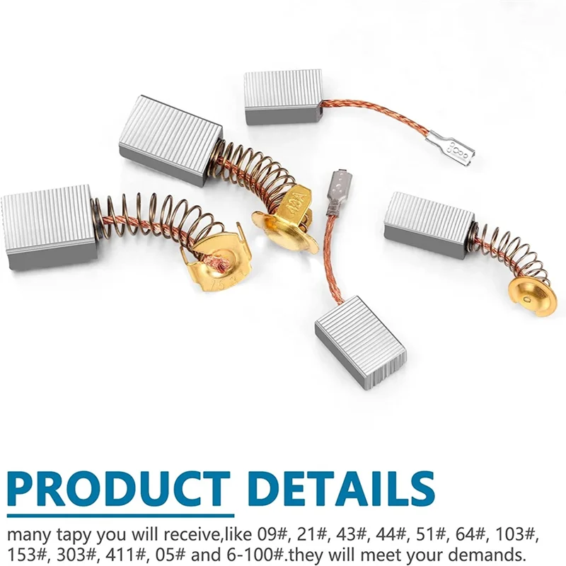 24 Pcs Electric Motor Brushes Carbon Brushes Power Tool Replacement Part for Repair Power Tool 12 Different Sizes